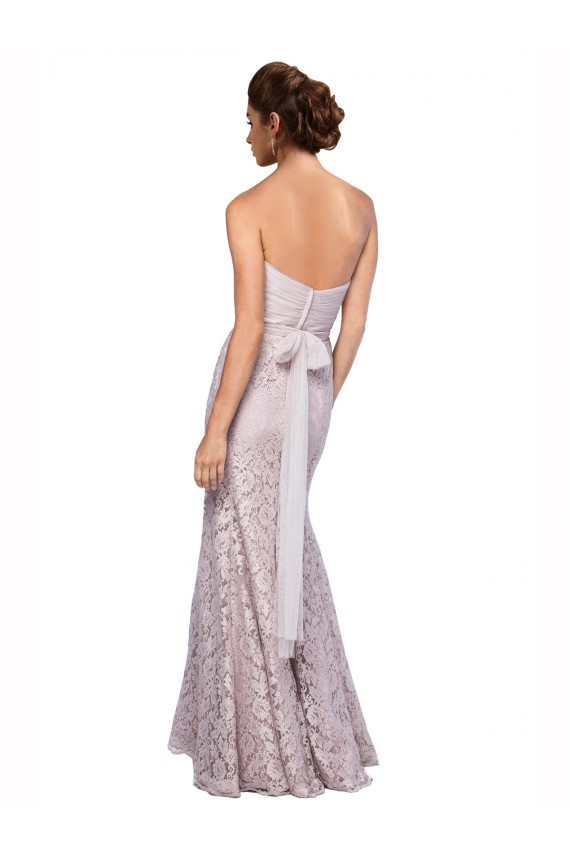 Floor Length Fitted Sweetheart Lace Bridesmaid Dress