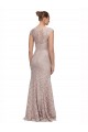 Sweetheart Neckline Cap Sleeves Lace Bridesmaid Dress with Twist