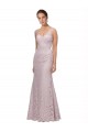 Lace V-Neckline Long Full Length Bridesmaid Dress