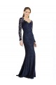 Illusion Long Sleeves Lace Bridesmaid Dress with Sheer Keyhole Back