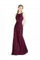 Long Lace Bridesmaid Dress with Peekaboo Bodice and Keyhole Back