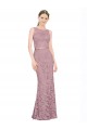 Sleeveless Crop Top High Neck Mermaid Lace Bridesmaid Dress