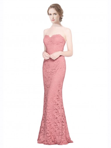Fitted Sweetheart Mermaid Lace Bridesmaid Dress