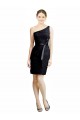 One Shoulder Short Lace Bridesmaid Dress with Satin Waistband