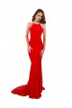 High Neck Long Lace Bridesmaid Dress with Open Back Straps