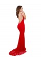 High Neck Long Lace Bridesmaid Dress with Open Back Straps