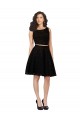 Two Piece Short Lace Bridesmaid Dress with Jewel Neckline