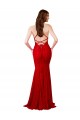 Low Back V-Neckline Floor Length Lace Bridesmaid Dress