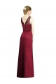 Full Length Sleeveless Satin Bridesmaid Dress with Lace Bodice