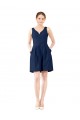 V-Neck A-Line Satin Bridesmaid Dress with Pockets