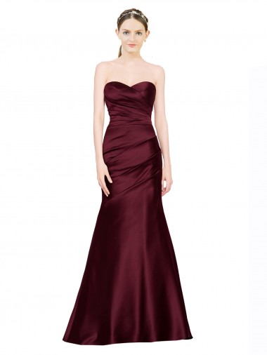Mermaid Sweetheart Soft Satin Bridesmaid Dress with Pleats