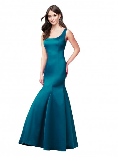 Long Sleek Satin Bridesmaid Dress with U-Back