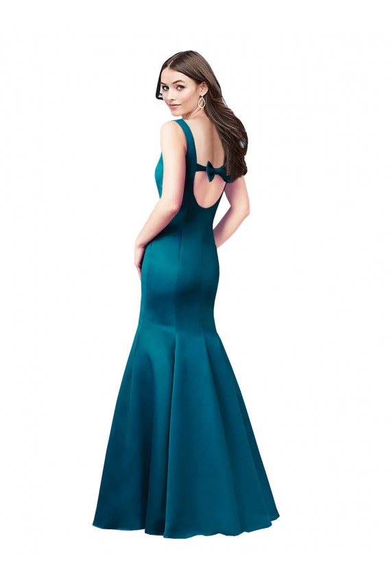 Long Sleek Satin Bridesmaid Dress with U-Back