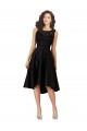 Short High Low Satin Bridesmaid Dress with a Beaded and Embroidered Bodice