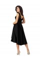 Short High Low Satin Bridesmaid Dress with a Beaded and Embroidered Bodice