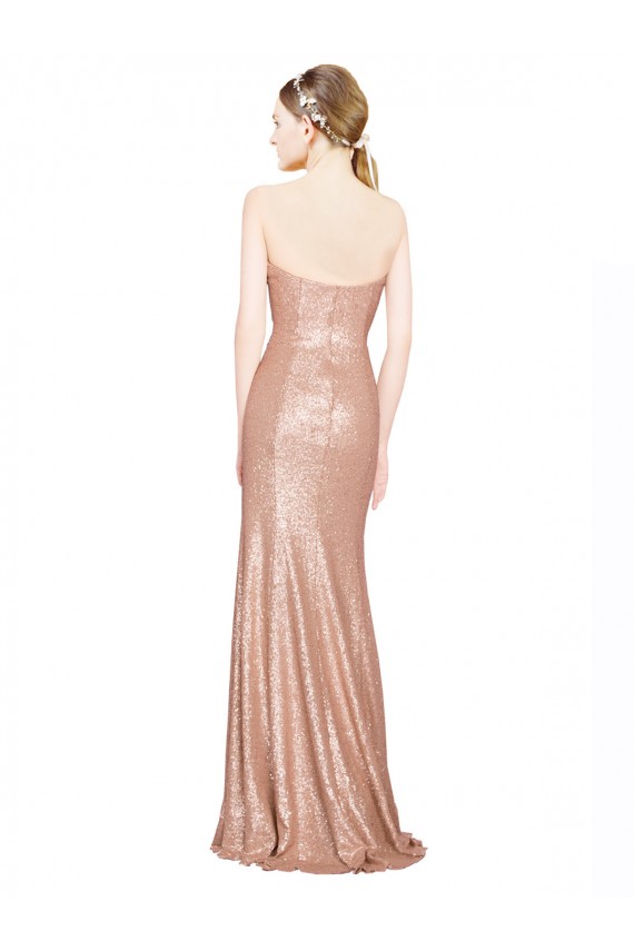 Sweetheart Full Length Long Sequin Bridesmaid Dress