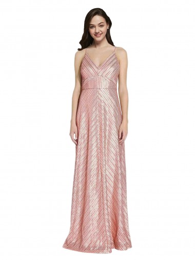 High Neck Low Back Sparkling Sequin Bridesmaid Dress