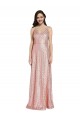 High Neck Low Back Sparkling Sequin Bridesmaid Dress