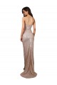 High Slit Scoop Neck Long Sequin Bridesmaid Dress