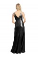 Full Length A-Line Sequin Bridesmaid Dress with Spaghetti Straps V-Neckline
