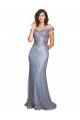 Off the Shoulder Sweetheart Neckline Sequin Bridesmaid Dress with Thigh High Slit