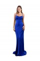 Open Back Cowl Neck Long Silky Satin Bridesmaid Dress