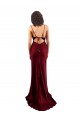Cowl Neck Long Criss Cross Open Back Silky Satin Bridesmaid Dress