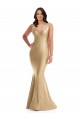 Shirred Shoulder Silky Satin Mermaid Bridesmaid Dress