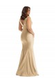 Shirred Shoulder Silky Satin Mermaid Bridesmaid Dress