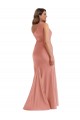 Cascade Ruffle One Shoulder Bustier Silky Satin Mermaid Bridesmaid Dress