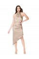 Silky Satin Bridesmaid Dress with Asymmetric Skirt