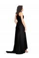 Floor Length One Shoulder Silky Satin Bridesmaid Dress with Side Slit