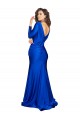 Deep V-Neck Long Sleeves Silky Satin Bridesmaid Dress