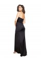 Full Length One Shoulder Ruffled Long Silky Satin Bridesmaid Dress with High Slit