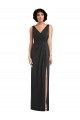 Draped Wrap Maxi Spandex Bridesmaid Dress with Front Slit
