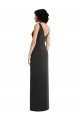 Draped Wrap Maxi Spandex Bridesmaid Dress with Front Slit