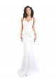 Fishtail Shape Spaghetti Straps Open Back Crepe Bridesmaid Dress with Ruffles