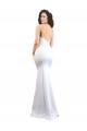 Fishtail Shape Spaghetti Straps Open Back Crepe Bridesmaid Dress with Ruffles