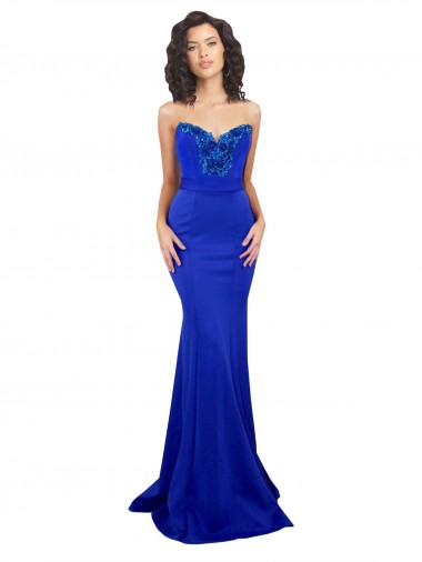 Sweetheart Flower Neckline High Neck Crepe Bridesmaid Dress
