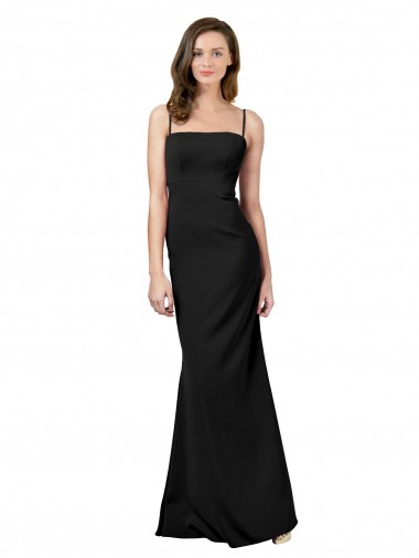 Fit and Flare Slim Crepe Bridesmaid Dress with Cutout Back