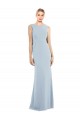 Draped Backless Crepe Bridesmaid Dress with Pockets