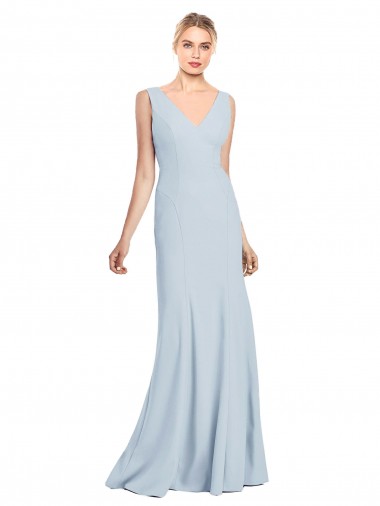 Sleeveless Seamed Bodice Trumpet Bridesmaid Dress
