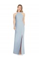 High Neck Backless Crepe Trumpet Bridesmaid Dress