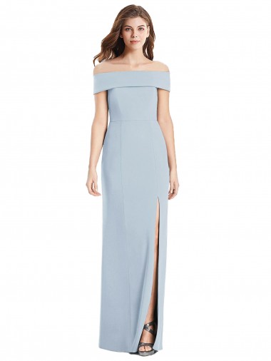 Cuffed Off the Shoulder Long Trumpet Bridesmaid Dress