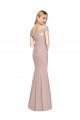 Off the Shoulder Criss Cross Back Trumpet Bridesmaid Dress