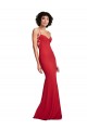 Spaghetti Strap Slip Neckline Crepe Bridesmaid Dress