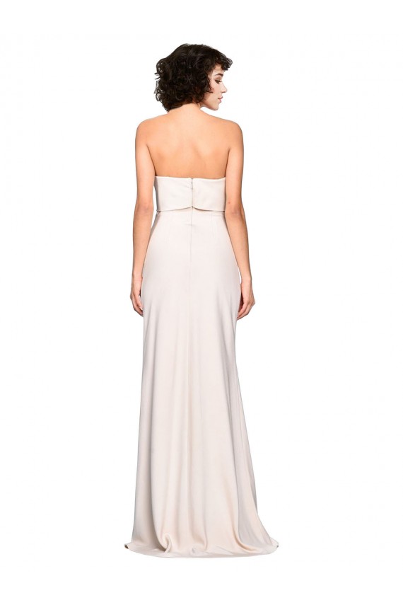 Strapless Crepe Fitted Bridesmaid Dress with Twist Bow
