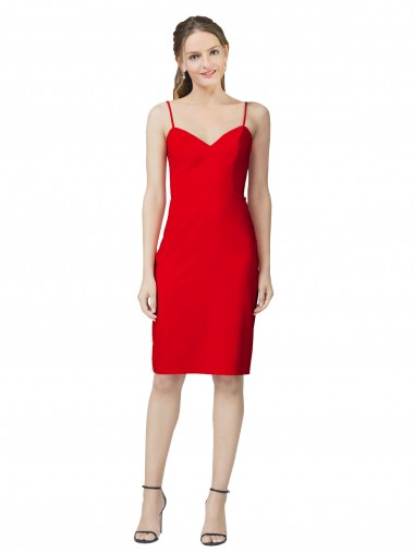 Sleeveless Sheath Sweetheart Neckline Crepe Bridesmaid Dress