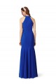 Halter V-Neck Long A-Line Crepe Bridesmaid Dress
