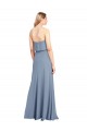 High Neck Sheath Sleeveless Stretch Crepe Bridesmaid Dress